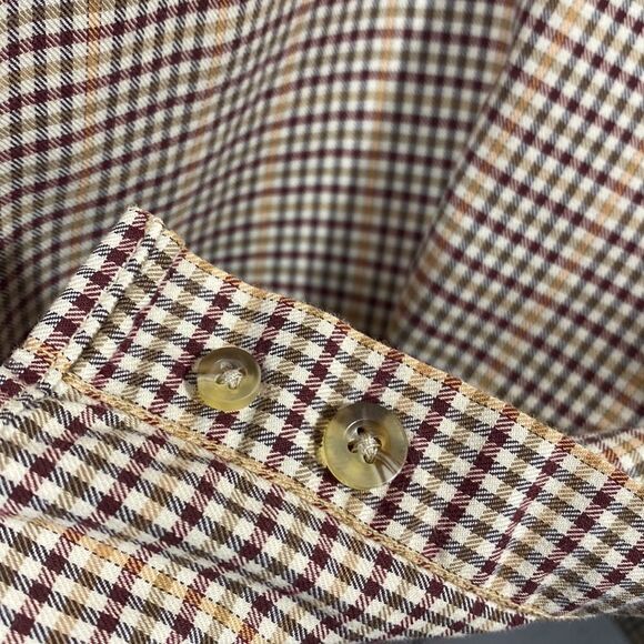 LL Bean Button Up Shirt Men XL Tall Brown Plaid Long Sleeve - Picture 10 of 16